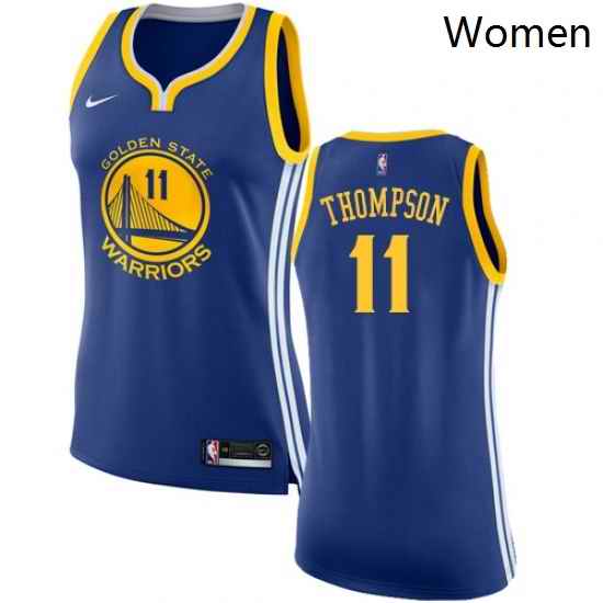 Womens Nike Golden State Warriors 11 Klay Thompson Authentic Royal Blue Road NBA Jersey Icon Edition